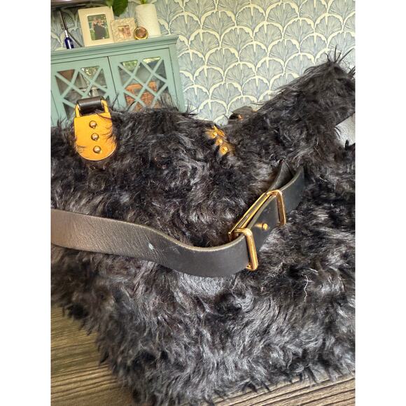 Vintage Christian Louboutin Paris Furry Leather Shoulder Bag - Picture 3 of 9